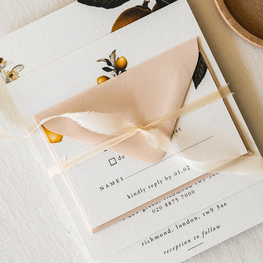 Lemon RSVP Card with Return Envelope