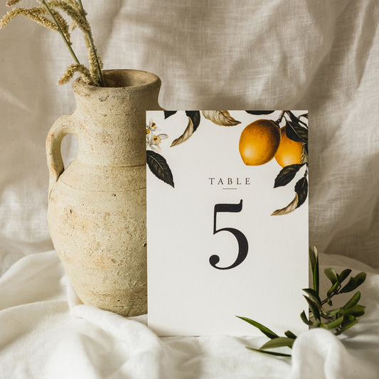 Lemon Table Number