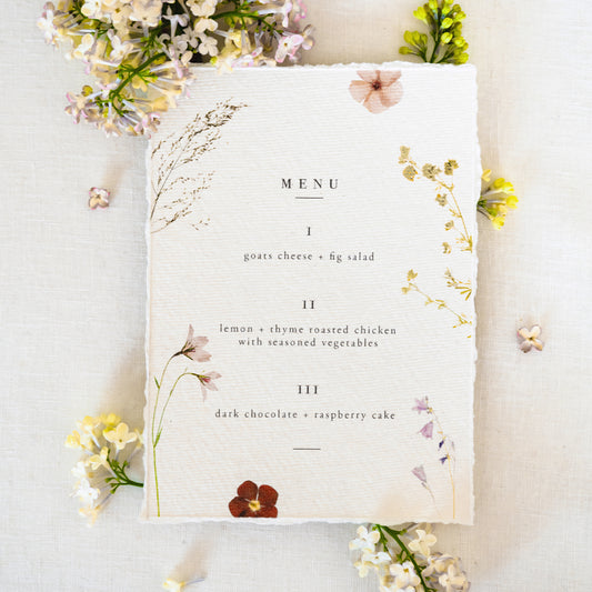 Boho Garden Menu