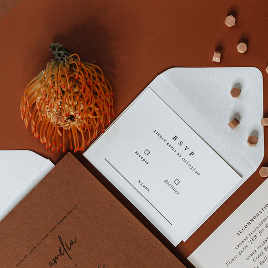 Modern RSVP Card with Return Envelope