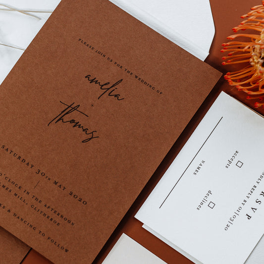 Modern RSVP Card with Return Envelope