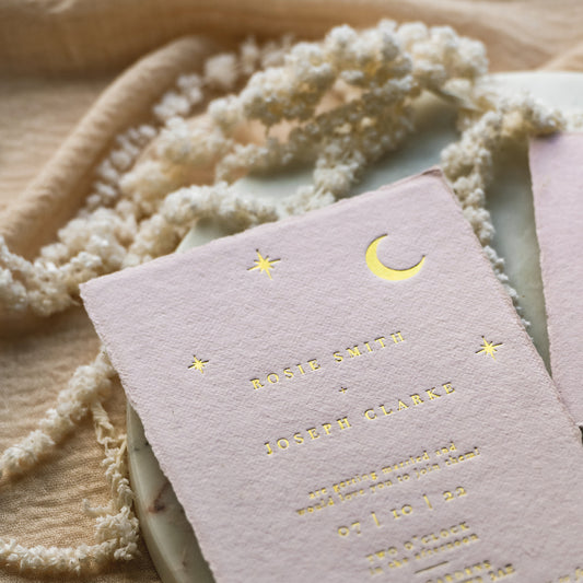 Moon & Stars Blush Invitation