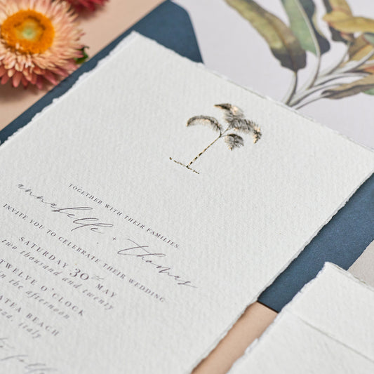 Palma Invitation with Tropical Envelope