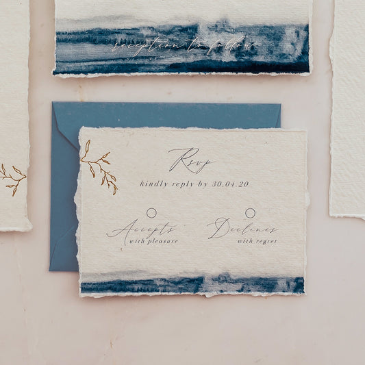 Santorini RSVP Card with Return Envelope