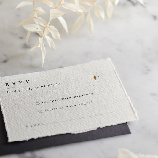 Moon & Stars RSVP Card with Return Envelope