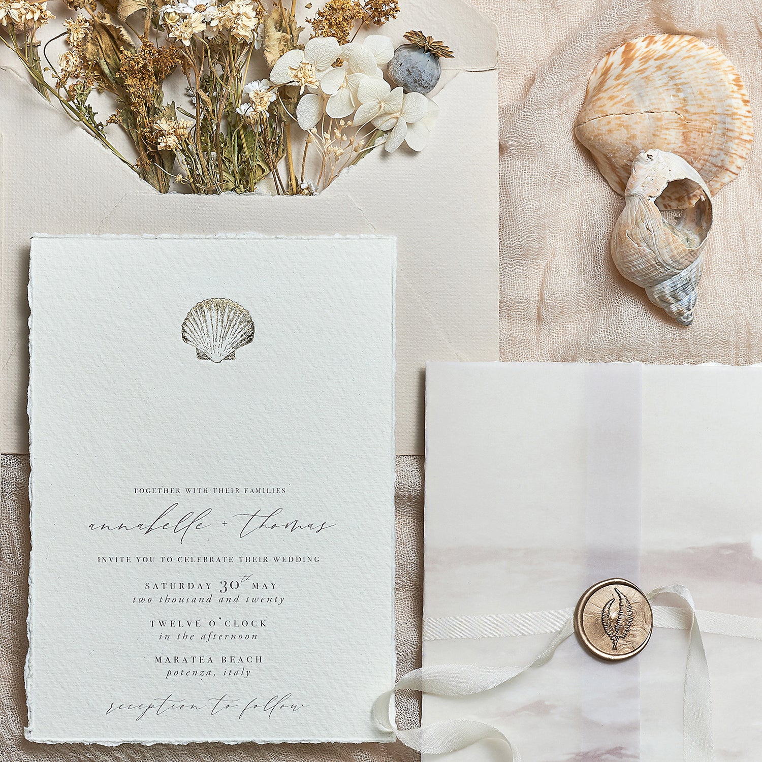 vellum wedding invite