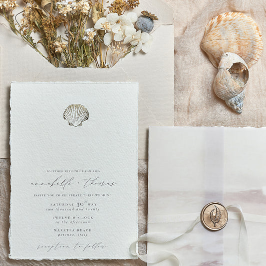 vellum wedding invite